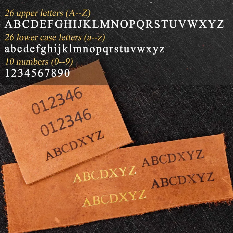 Custom Interchangeable Copper Stamp / Interchangeable Wood Brand Iron Heat Emboss with Letter / Leather stamp sets