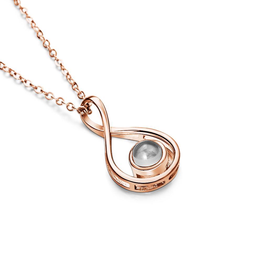 Personalized Teardrop Shaped Photo Projection Necklace Meaningful Accessory Memorial Gift for Wife