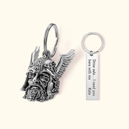 Personalized Odin Viking God Bells Ride Bell Biker Gift Good Luck Charm Key Chain Motorcycle Keychain Jeep Keychain Gremlin Bells for Motorcycle