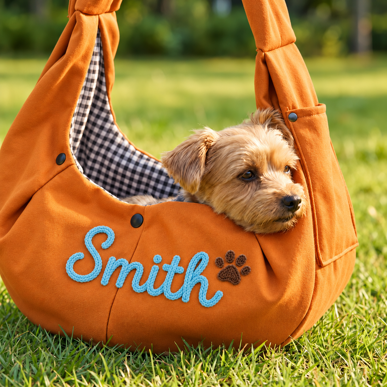 Personalized Pet Sling Carrier, Custom Name Dog Carrier Bag, Small Dog & Cat Shoulder Bag, Hands Free Puppy Travel Bag, Pet Lover Gift