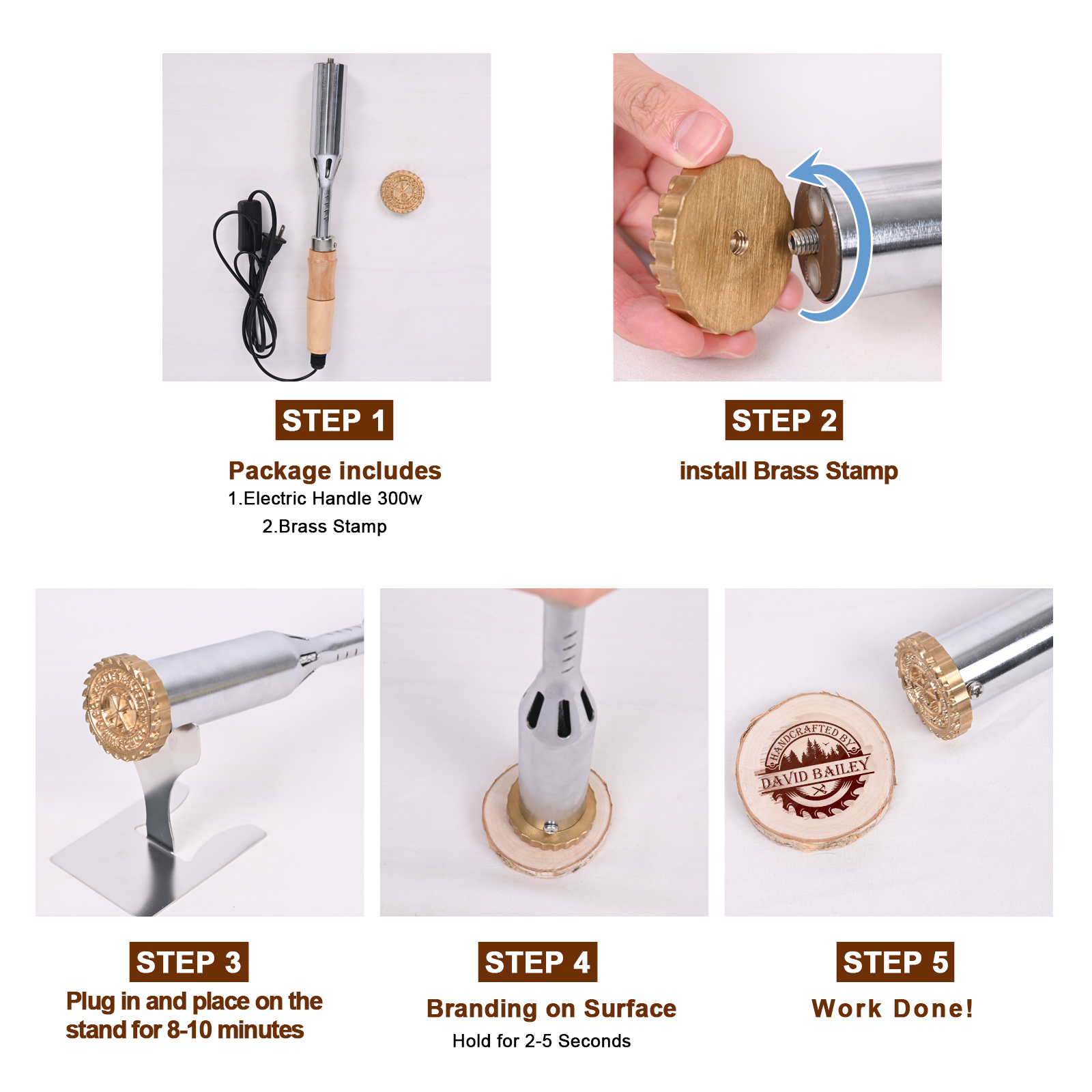 Custom Halloween Branding Iron, Pumpkin and Ghost Stamp, Electric or Non Electric Handle, Perfect Holiday Gift for Makers and Woodworkers