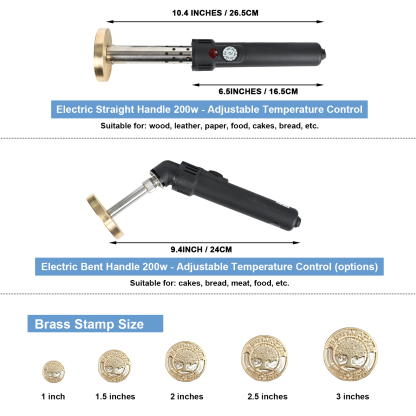 Custom Electric Wood Branding Iron - Personalized Logo Temperature-controlled Wood Burning Stamp, Metal Branding Iron for Leather Food Meat, Letter Branding Irons Gifts for Weddings & Handcraft