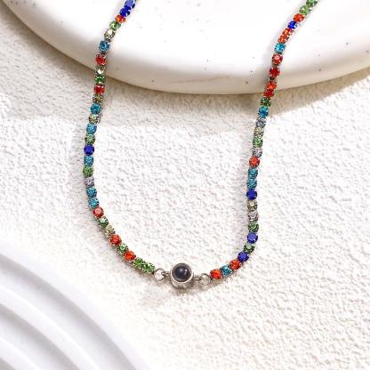 Custom Photo Projection Necklace Fashion Tennis Chain Gift