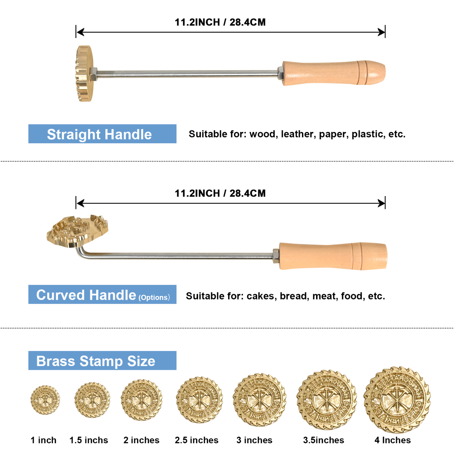 Custom Branding Iron for Wood - Wood Branding Iron Personalized Durable Wood Burning Letter Stamp for Leather Food Plastic - Metal Logo Stamp Wedding Stamp - Customized Gift Woodworking Tools