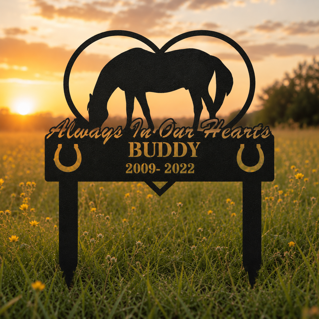 Custom Horse Memorial Stake, Horse Memorial Gift, Pet Memorial, Personalized Stake, Equestrian Remembrance Decor, Garden Stake