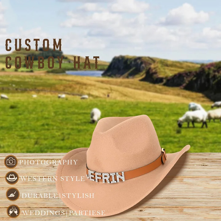 Custom Cowgirl Hats for Women Western Rhinestone Bride Cowgirl Hat Cowboy Hats for Women Girls Bachelorette Party Accessories