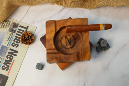 Personalized Cigar Ashtrays, Cigar Stands, Unique Ashtrays, Cigar Accessories, Husband and Father Gifts, Walnut Ashtrays, Groomsmen Gifts