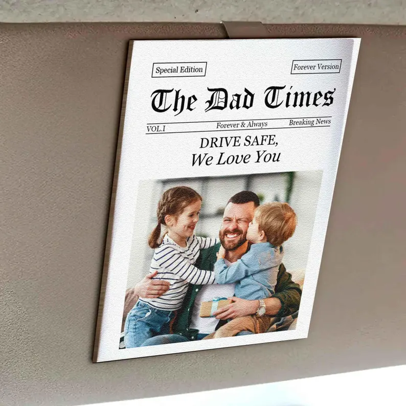 Personalized The Dad Times Drive Safe Car Visor Clip, Daddy We Love You Sun Visor Clip, Father's Day Gift For Him, Custom Husband Car Decor