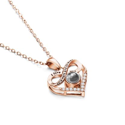 Custom Infinite Photo Projection Necklace Memorial Gift for Mom Infinity Love Necklace Personalized Picture Inside Jewelry