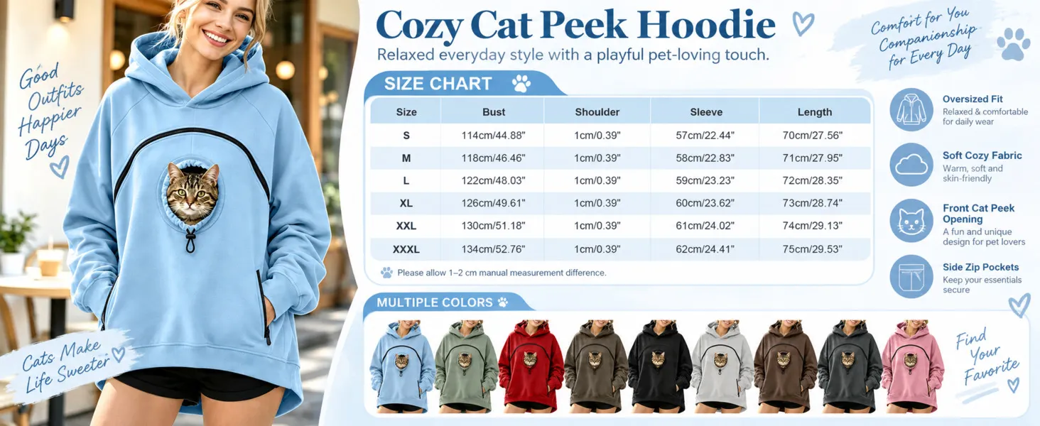 Pet Pouch Hoodie - Cat hoodie with Pouch Pet Carrier Sweatshirt 2026