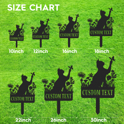 Cat Floral Garden Stake,Custom Cat Sign with Stake,Personalized Name Metal Sign,Cat Yard Decor,Lawn Sign,Cat Memorial Gift,Cat Loss Gifts
