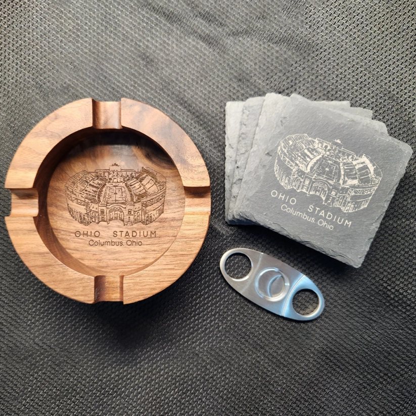 Ohio Stadium Walnut Cigar Ash Tray