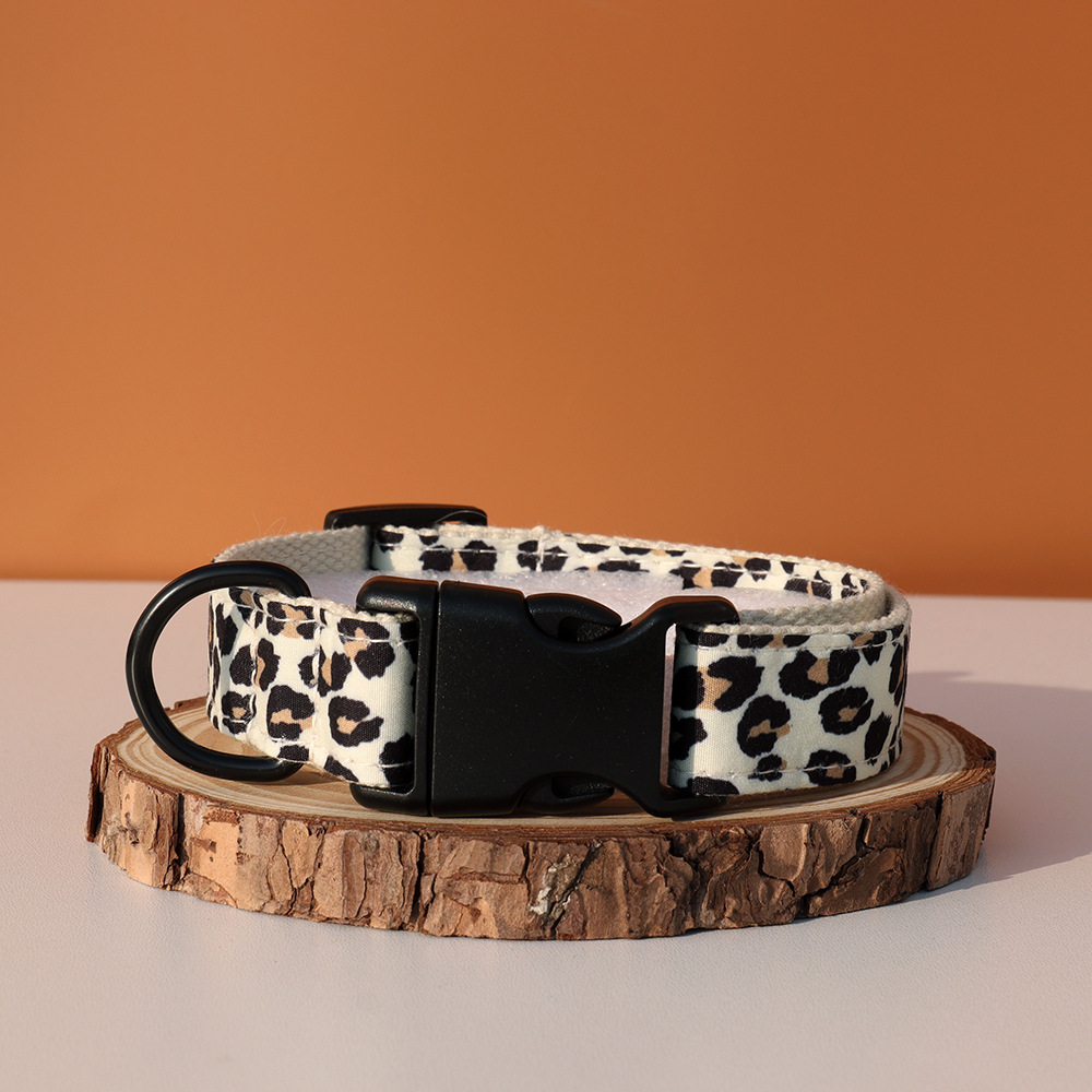 Personalized Leopard Print Dog Collar – Custom Engraving & Adjustable Fit