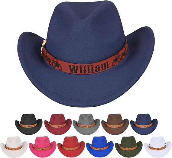 Custom Toddler Boys Cowboy Hat, 2-8t Western Hat for Kids, Leather Hatband Baby Cowgirl Hat for Girls