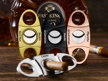 Engraved Cigar Cutter for Men Gift for Groomsman Personalized Cigar Cutter For Dad, Groomsman Gift Proposal Custom Cigar Accessories For Him
