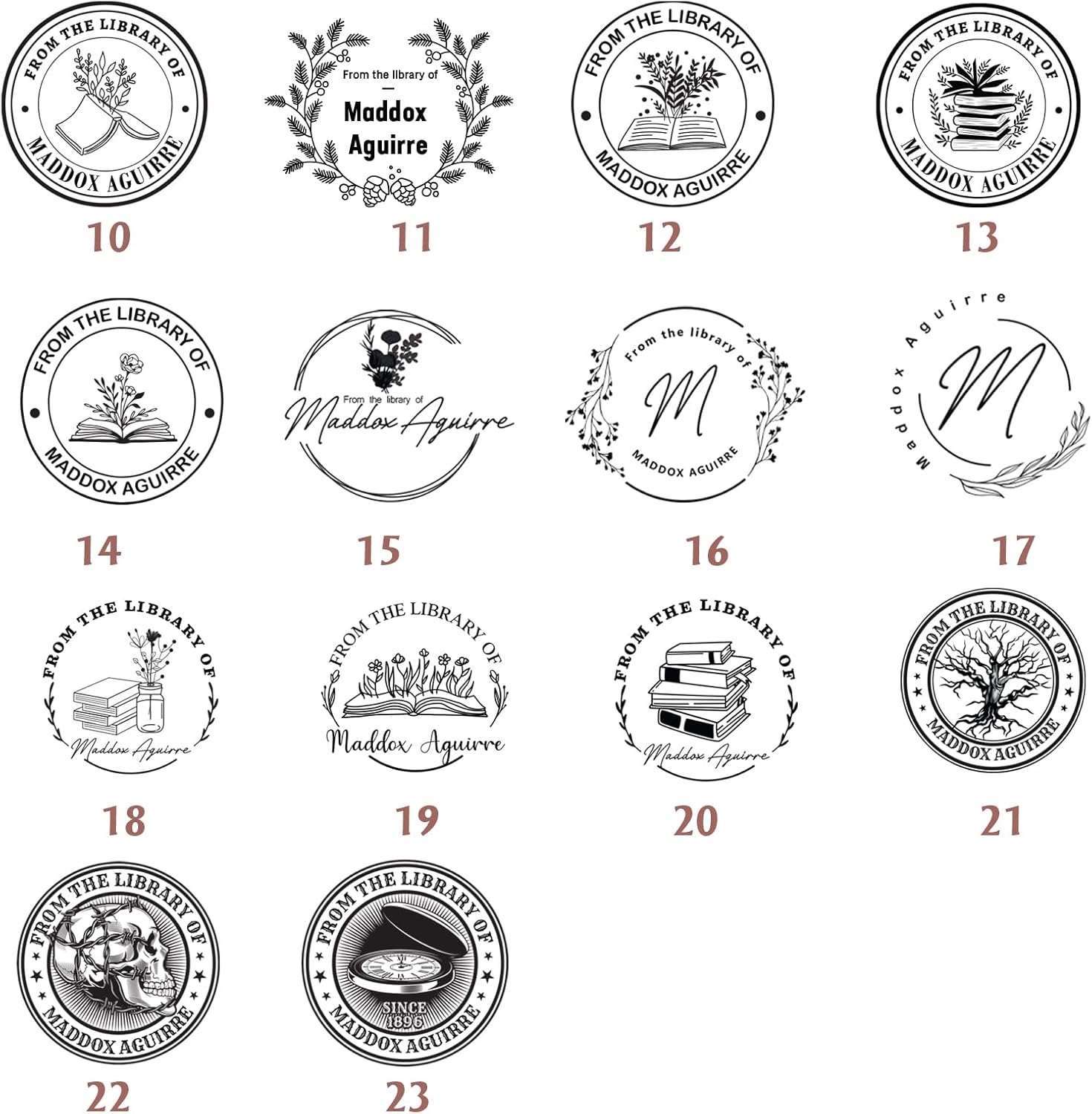 Custom Book Embosser, Personalized Embosser Stamp, Personal Library Embosser Create Unique Name Logo Design, Floral Book Stamp Seal for Wedding Business Envelope, Teacher Book Lover Gift