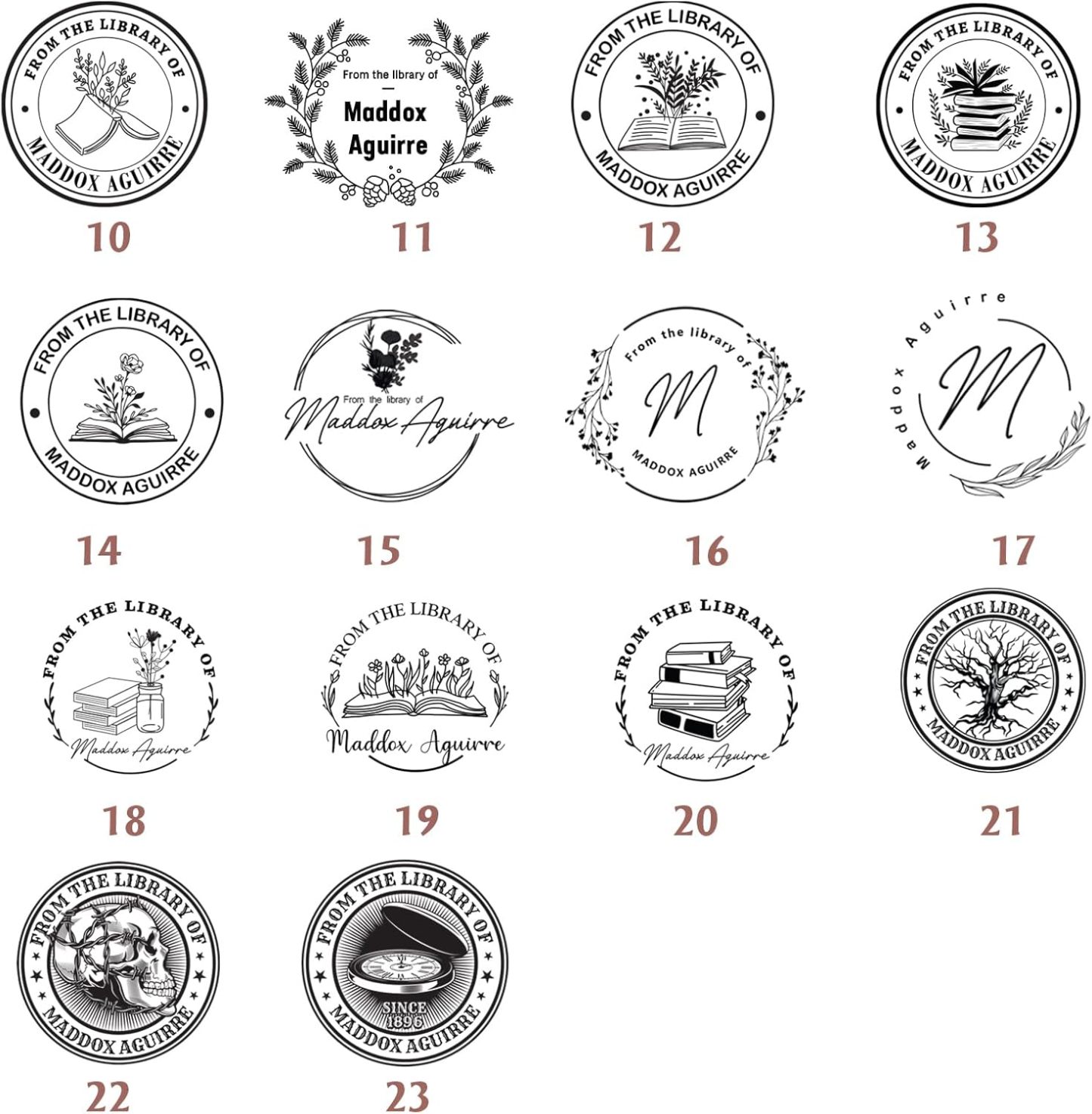 Custom Book Embosser, Personalized Embosser Stamp, Personal Library Embosser Create Unique Name Logo Design, Floral Book Stamp Seal for Wedding Business Envelope, Teacher Book Lover Gift