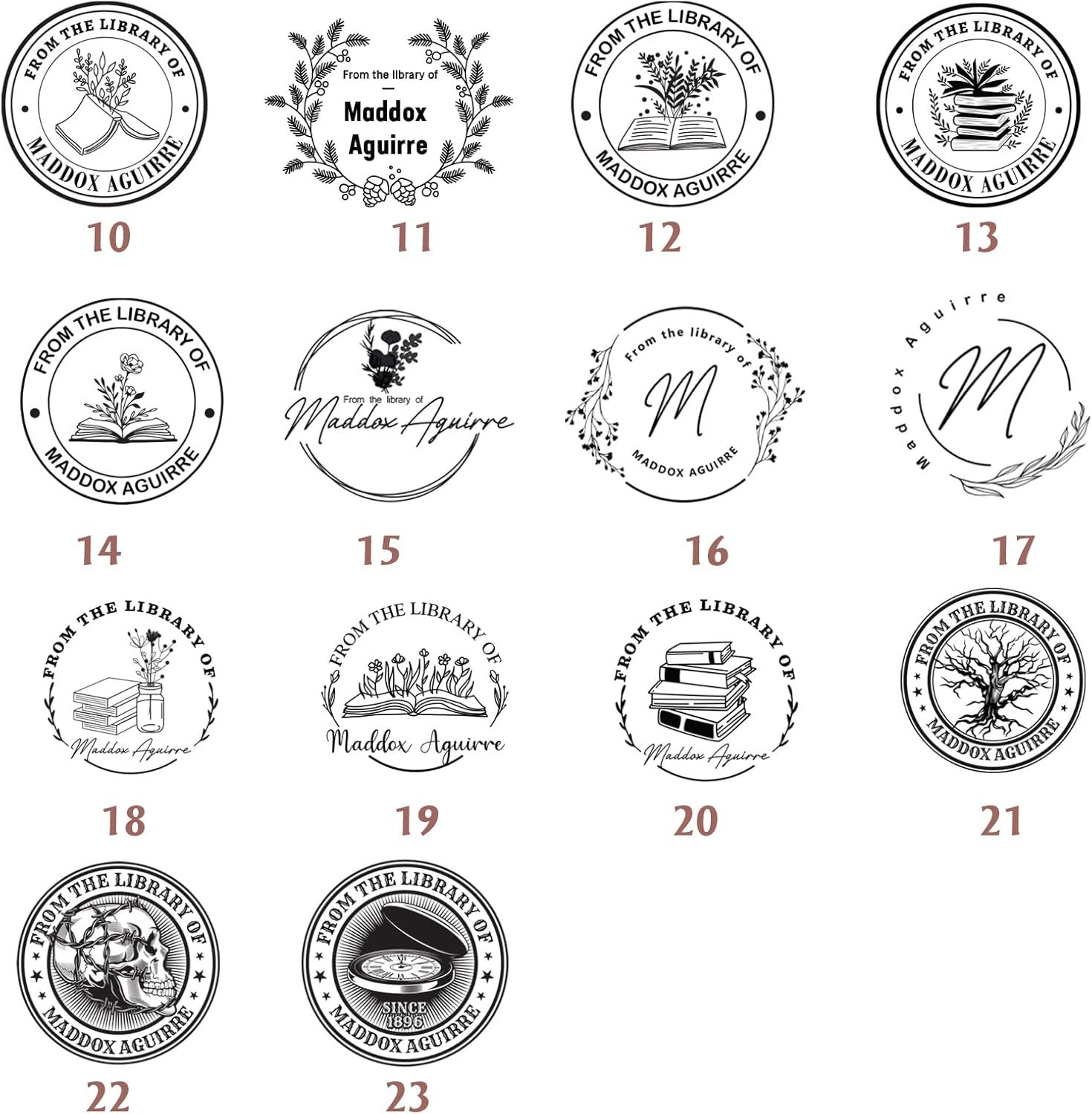 Custom Book Embosser, Personalized Embosser Stamp, Personal Library Embosser Create Unique Name Logo Design, Floral Book Stamp Seal for Wedding Business Envelope, Teacher Book Lover Gift