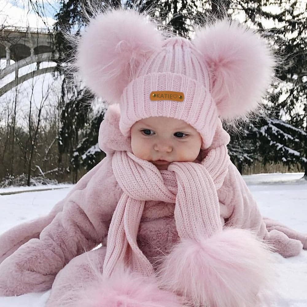 Personalized Name Kid Pom Pom Hat Personalized Baby Beanie,Newborn Baby Beanie Hat Toddler Hat Kids Engraved Name Winter Hat Baby First Christmas Gift