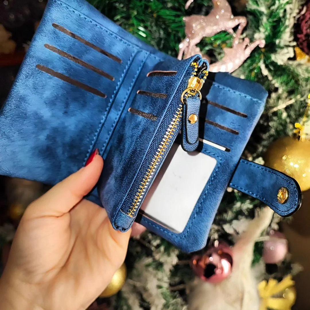 Personalized Tri-Fold Birth Flower Leather Wallet Card Holder Birthday Gift for Woman, Cash/Card Holder Daughter/Mom/Girlfriend Gift