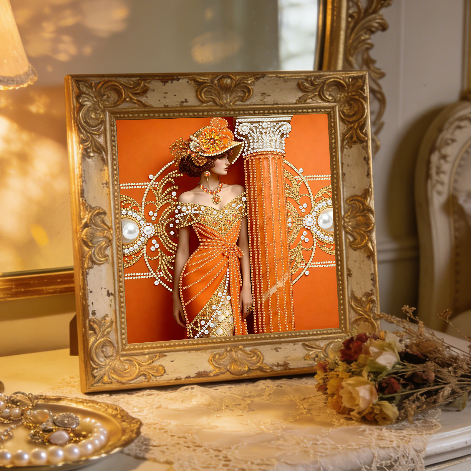 Pearl Elegant Woman-Special Shaped Diamond Painting 