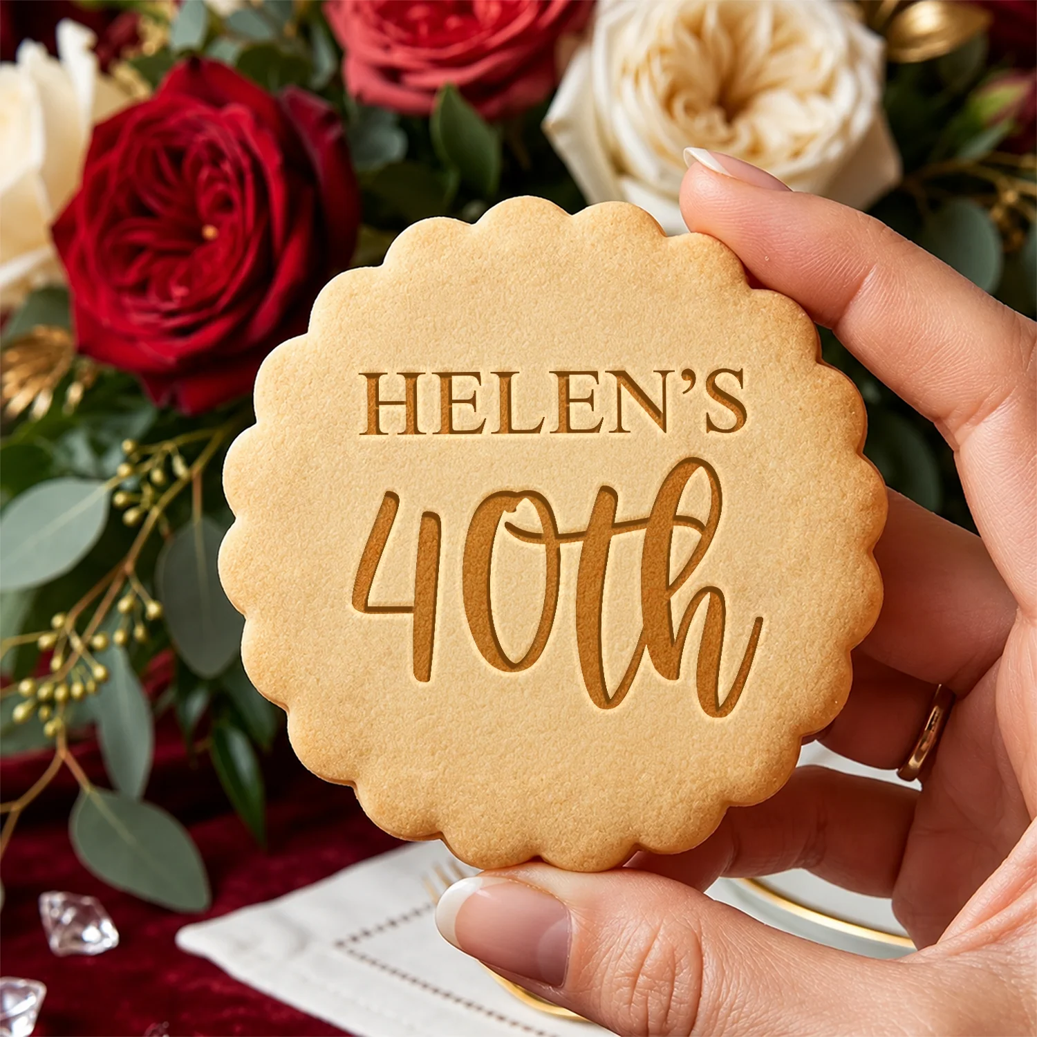 Custom Name Happy Birthday Cookie Stamp, Special Occasion Baking Accessory