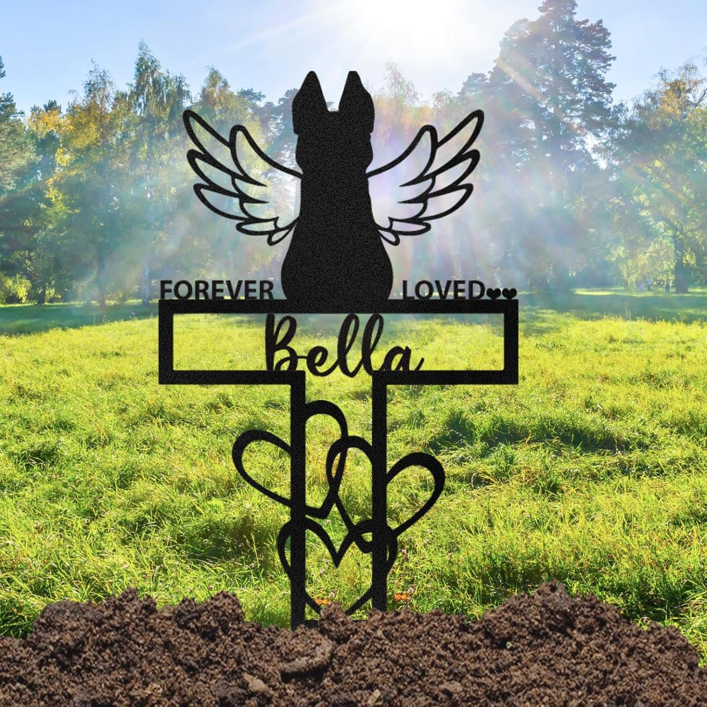 Personalized Pet Memorial Garden Stake, Custom Cat Headstone for Outdoor Decor | Memorial Plaque for Lost Pets-MetalsignX