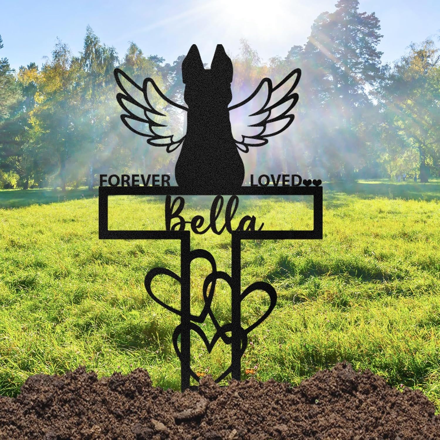 Personalized Pet Memorial Garden Stake, Custom Cat Headstone for Outdoor Decor | Memorial Plaque for Lost Pets-MetalsignX