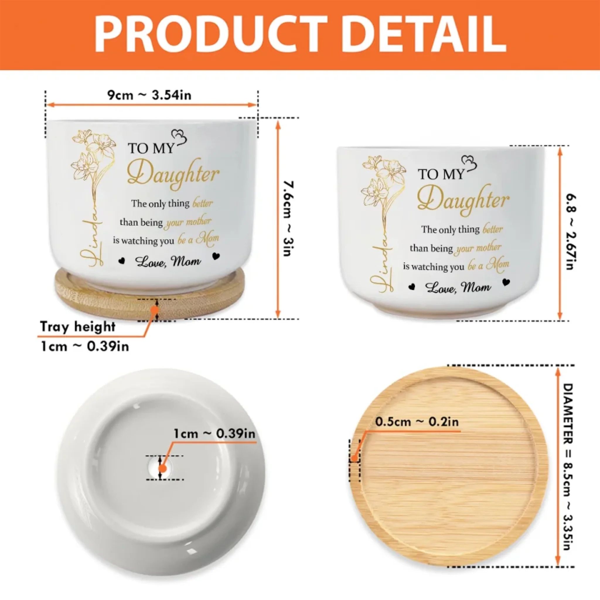 From My Heart To Yours - Family Personalized Custom Home Decor Ceramic Plant Pot - Mother's Day, House Warming Gift For Mom, Daughter