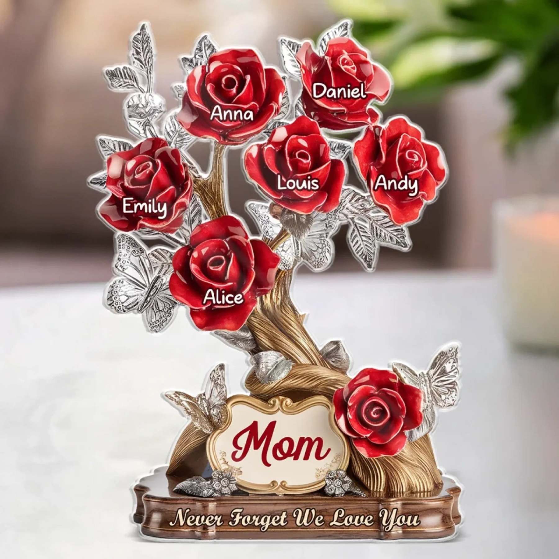 Custom Acrylic Plaque - Personalized Mother's Day Gifts For Mom, Grandma - Each Rose, A Piece Of Her Heart