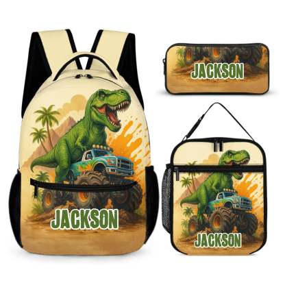 Customizable Dinosaur Truck Backpack - Personalized Name