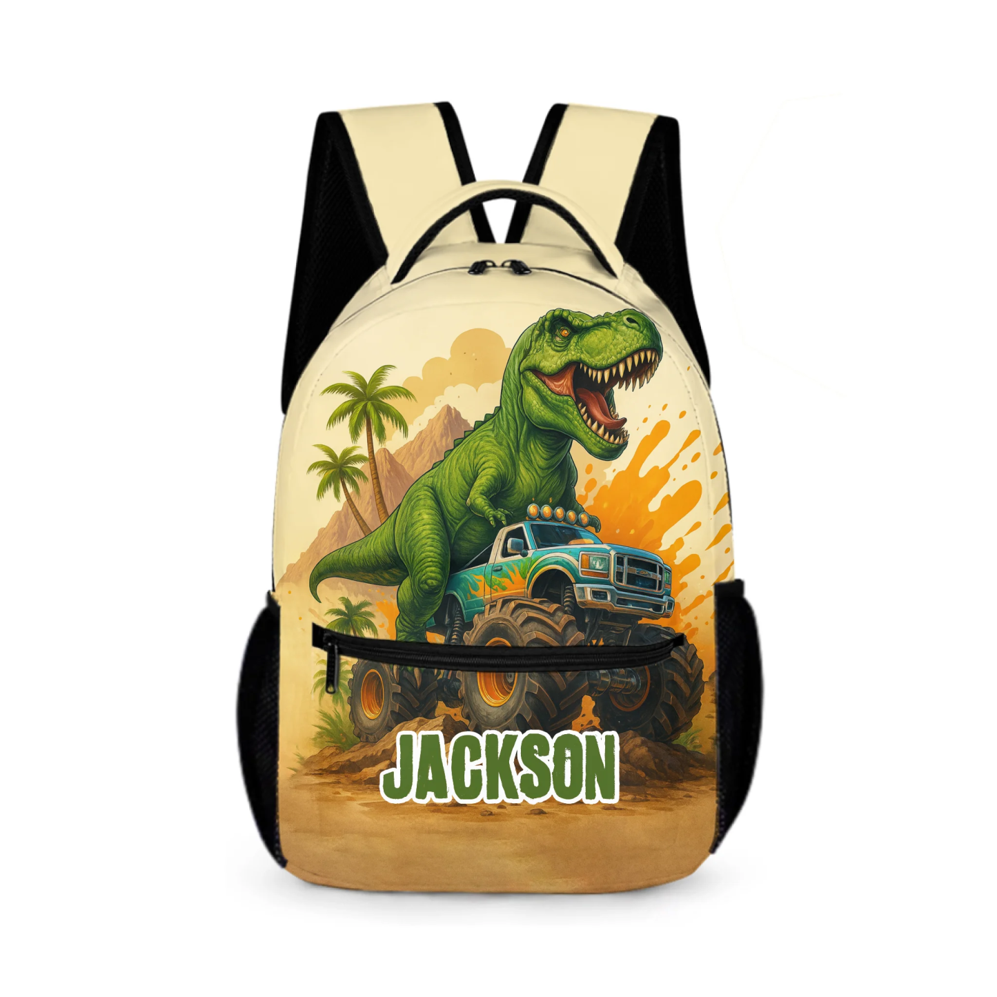 Customizable Dinosaur Truck Backpack - Personalized Name