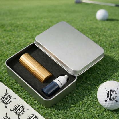 Custom Golf Ball Stamp - Double Sided Personalized 2-in-1 Marker with Name & Icon, Dual Head Reusable Ink Stamper, Water-Proof & Smudge-Free, Ideal Golf Gifts for Men, Dad, Husbands, Golfing Gear