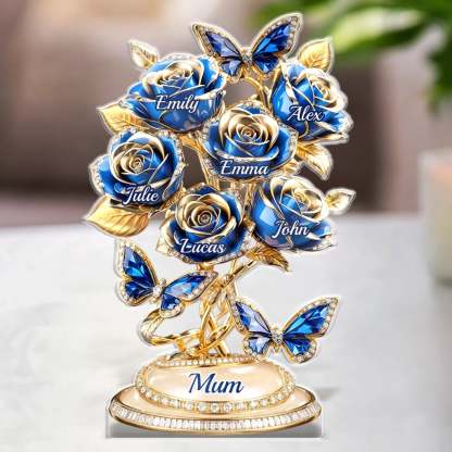 Custom Acrylic Plaque - Personalized Mother's Day Gifts For Mum, Grandma - Forever Written In Petals