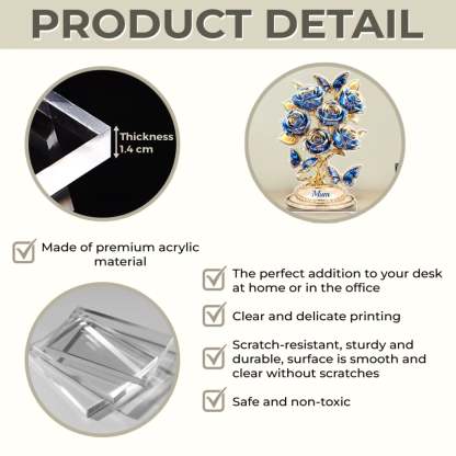 Custom Acrylic Plaque - Personalized Mother's Day Gifts For Mum, Grandma - Forever Written In Petals