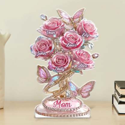 Custom Acrylic Plaque - Personalized Mother's Day Gifts For Mom, Grandma - A Mom’s Love, Forever Blooming