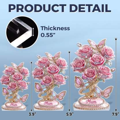 Custom Acrylic Plaque - Personalized Mother's Day Gifts For Mom, Grandma - A Mom’s Love, Forever Blooming