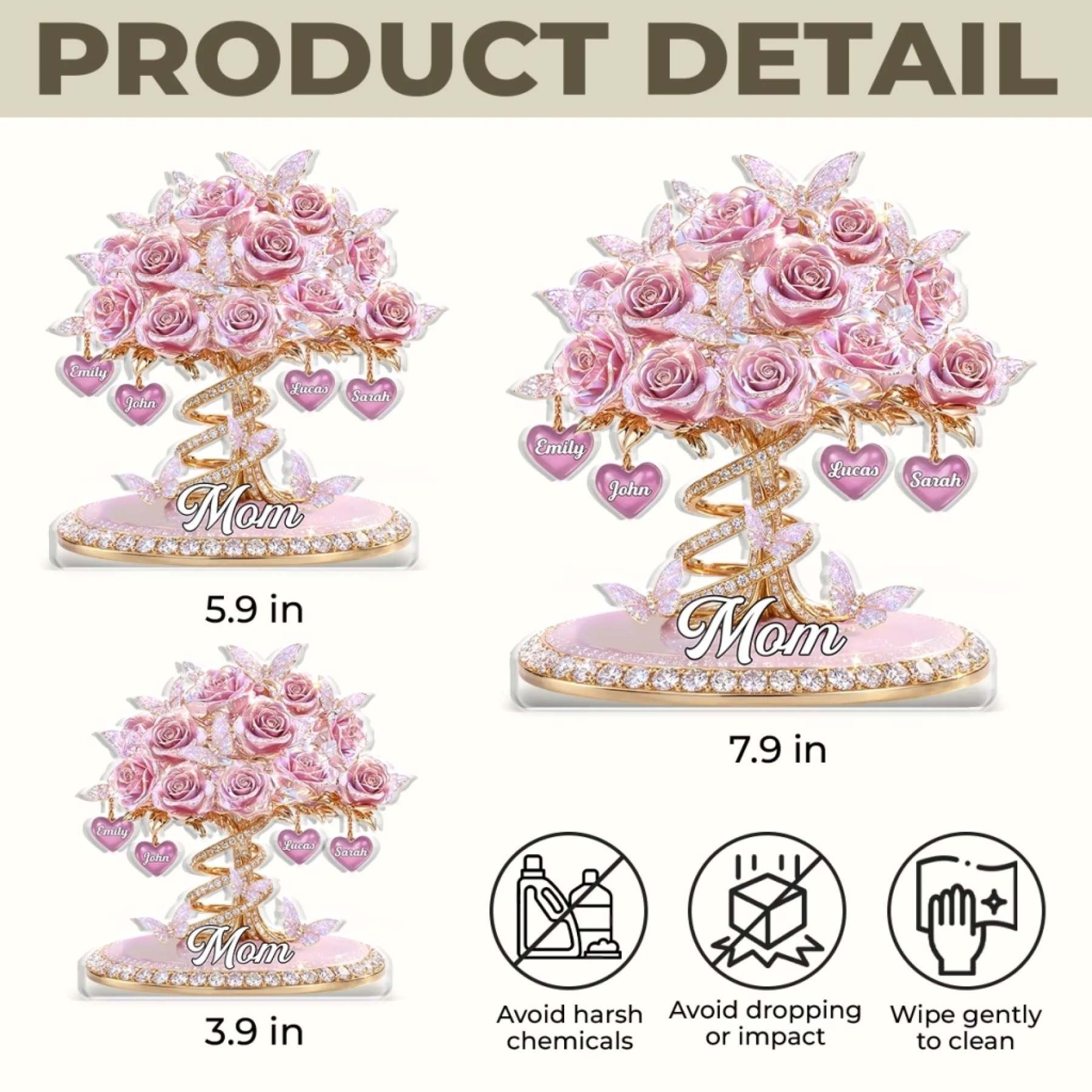 Custom Acrylic Plaque - Personalized Mother's Day Gifts For Mom, Grandma - Grateful For Every Moment