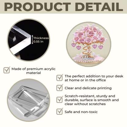 Custom Acrylic Plaque - Personalized Mother's Day Gifts For Mom, Grandma - Grateful For Every Moment