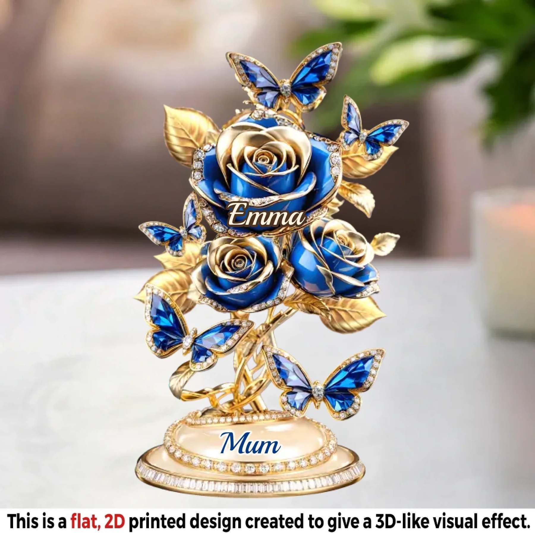 Custom Acrylic Plaque - Personalized Mother's Day Gifts For Mum, Grandma - Forever Written In Petals