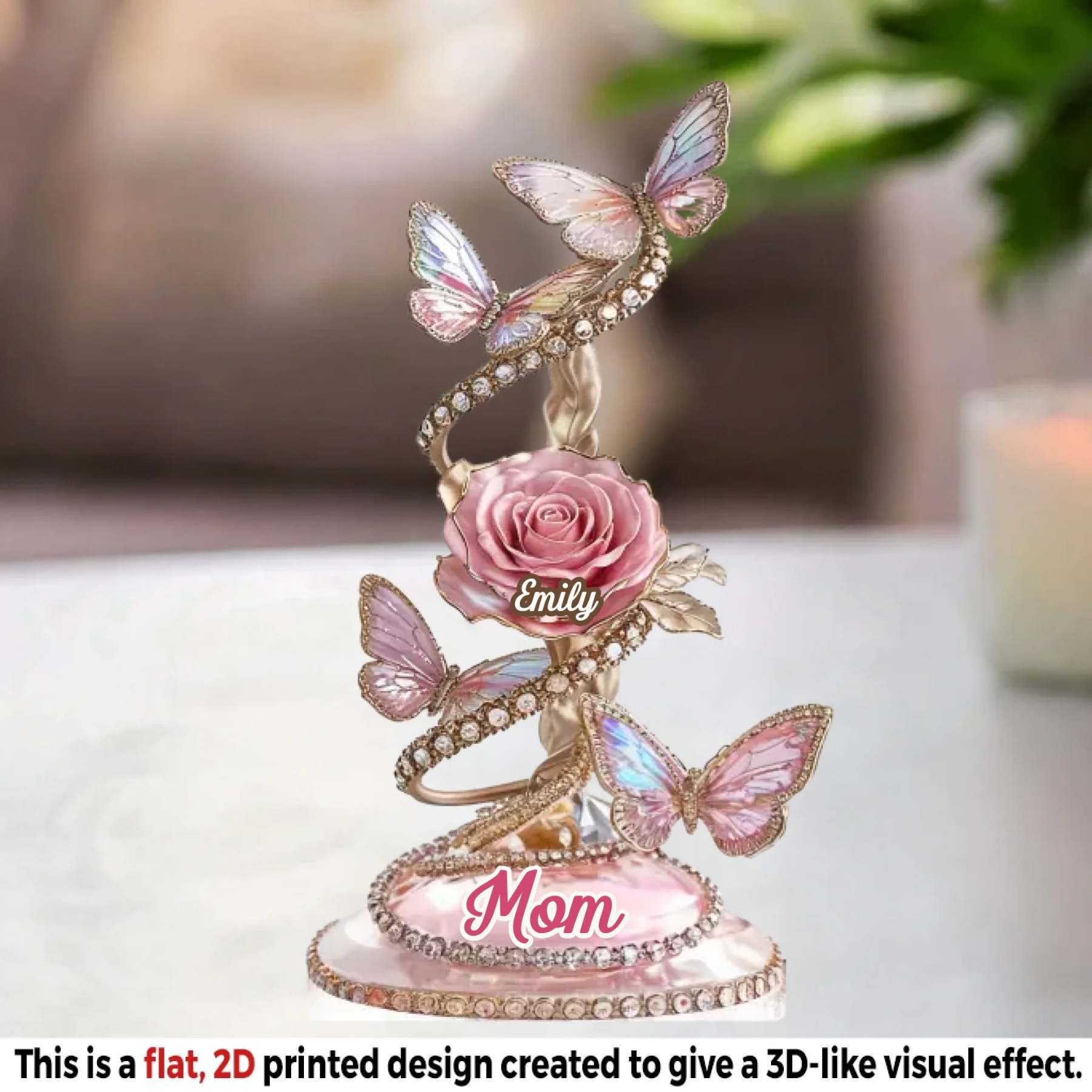 Custom Acrylic Plaque - Personalized Mother's Day Gifts For Mom, Grandma - A Mom’s Love, Forever Blooming