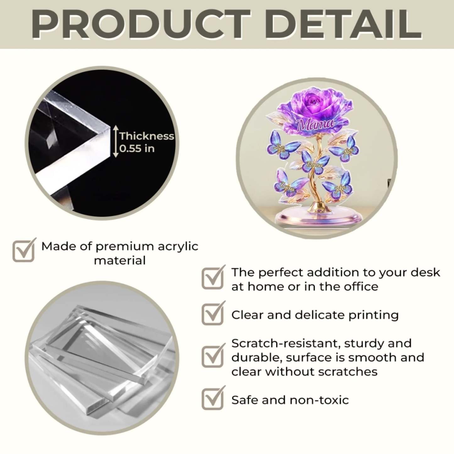 Custom Acrylic Plaque - Personalized Mother's Day Gifts For Mom, Grandma - A Crystal Garden Of Love