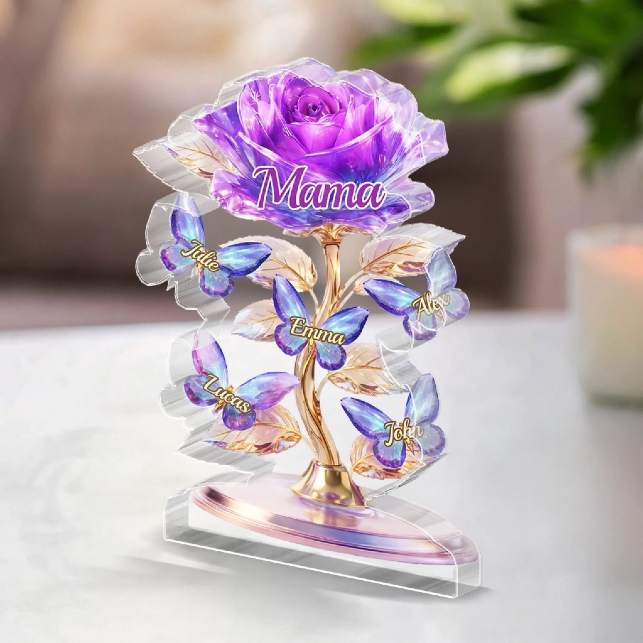 Custom Acrylic Plaque - Personalized Mother's Day Gifts For Mom, Grandma - A Crystal Garden Of Love