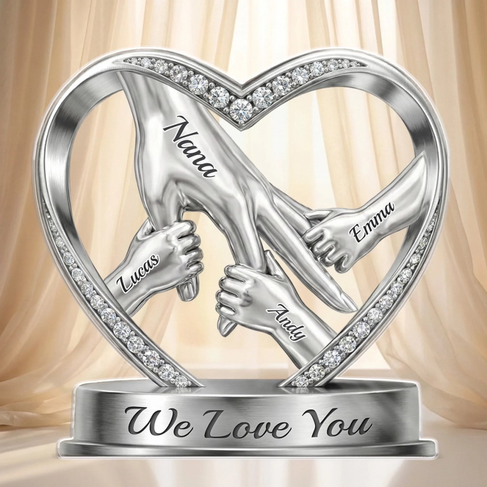 Custom Acrylic Plaque - Personalized Mother's Day Birthday Gifts For Mom, Grandma -  Hands That Promise Forever