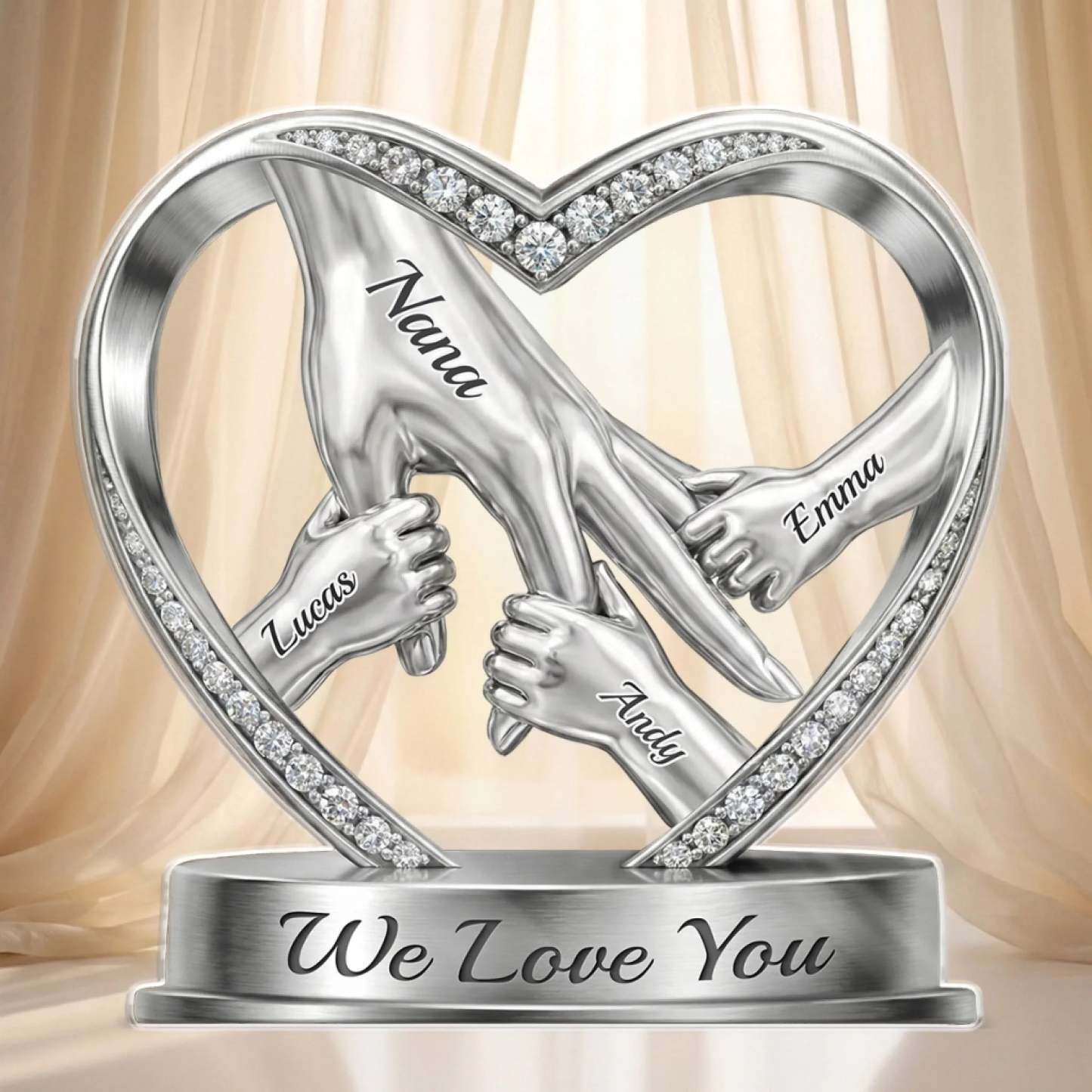 Custom Acrylic Plaque - Personalized Mother's Day Birthday Gifts For Mom, Grandma -  Hands That Promise Forever