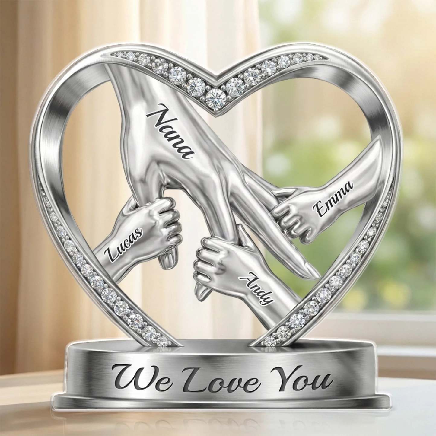 Custom Acrylic Plaque - Personalized Mother's Day Birthday Gifts For Mom, Grandma -  Hands That Promise Forever