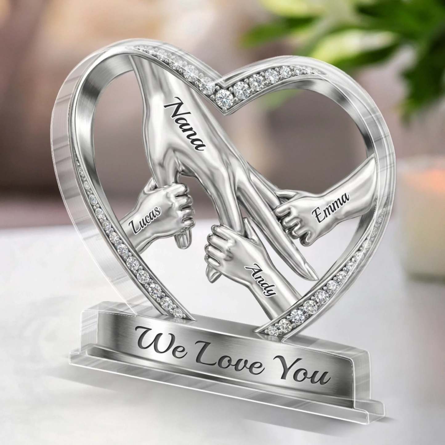 Custom Acrylic Plaque - Personalized Mother's Day Birthday Gifts For Mom, Grandma -  Hands That Promise Forever