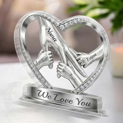 Custom Acrylic Plaque - Personalized Mother's Day Birthday Gifts For Mom, Grandma -  Hands That Promise Forever