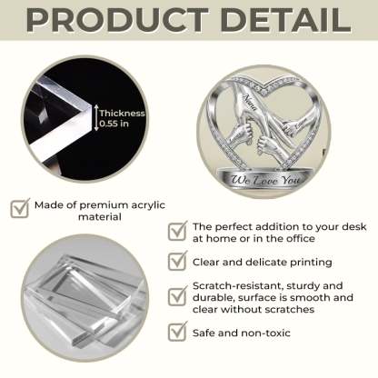 Custom Acrylic Plaque - Personalized Mother's Day Birthday Gifts For Mom, Grandma -  Hands That Promise Forever