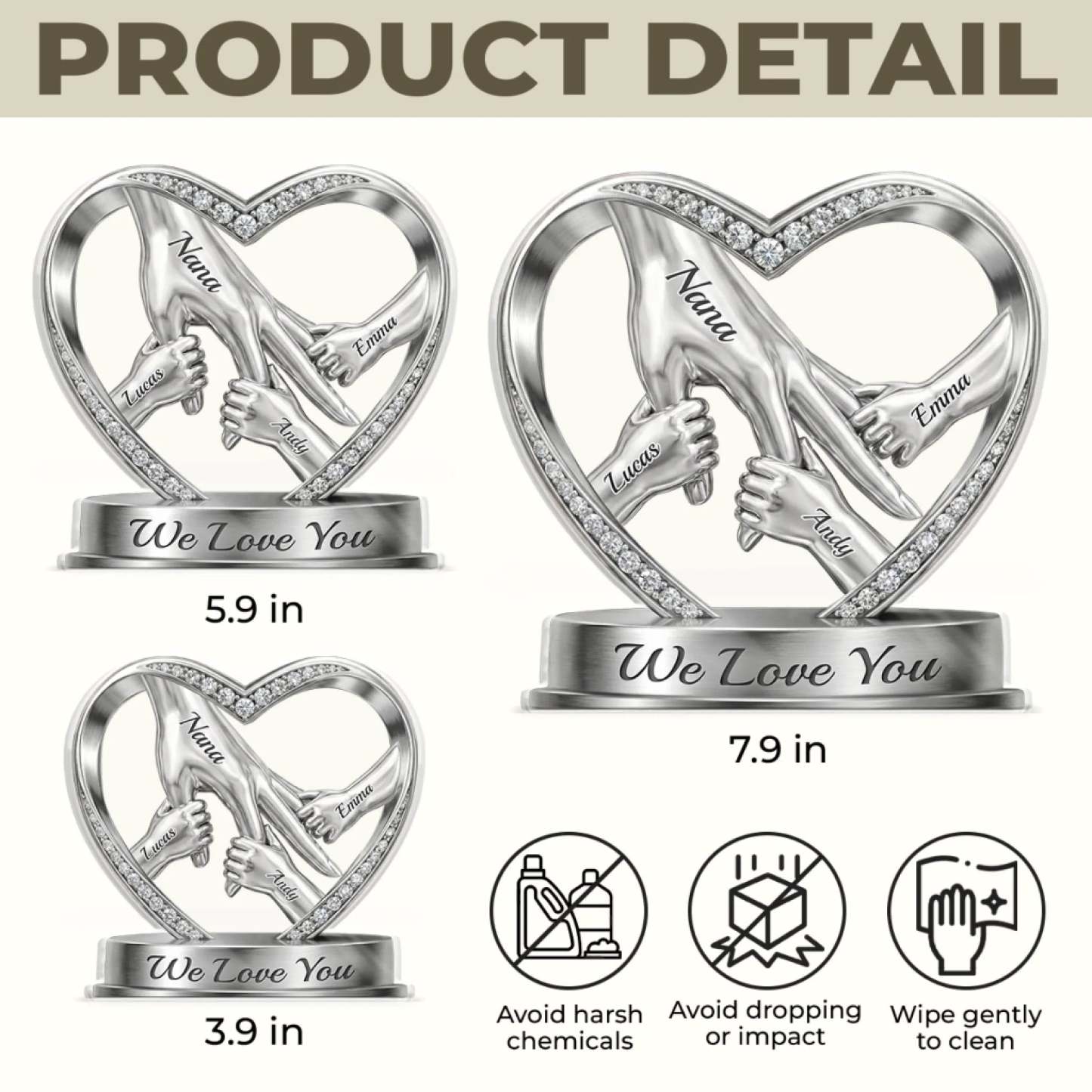 Custom Acrylic Plaque - Personalized Mother's Day Birthday Gifts For Mom, Grandma -  Hands That Promise Forever